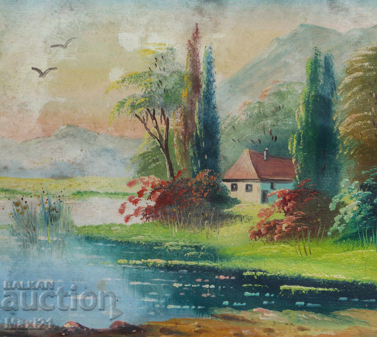 Old oil painting, beautiful landscape - 5