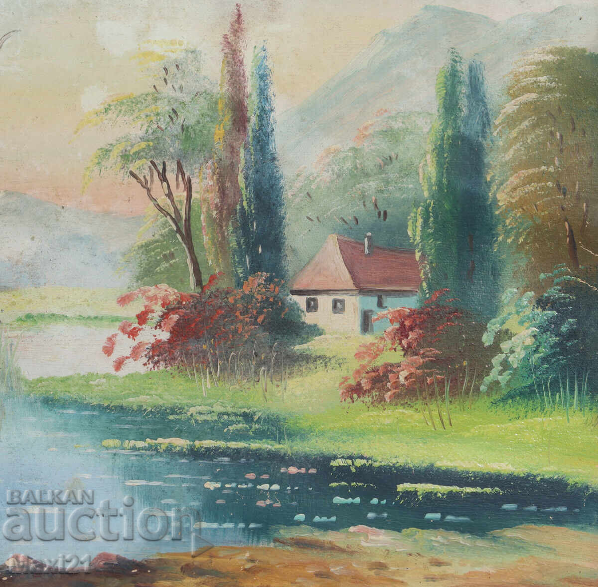 Old oil painting, beautiful landscape - 6