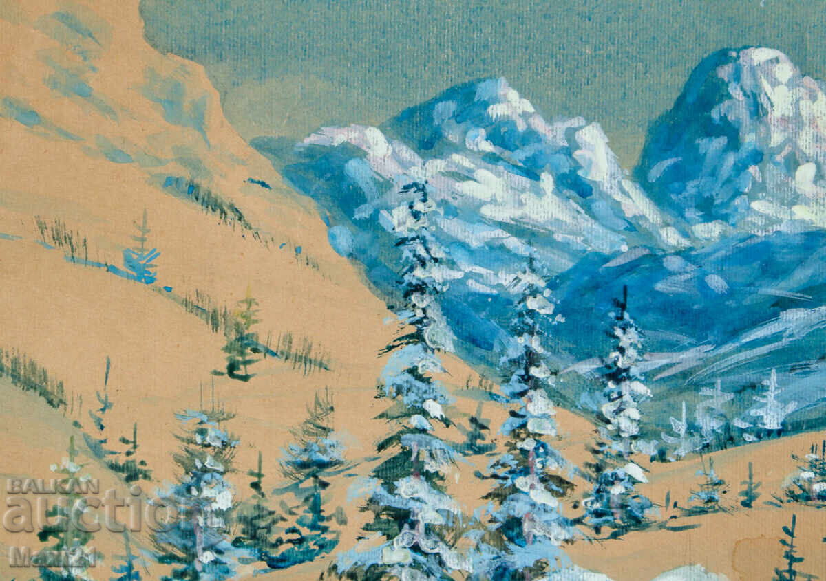 Παράδοση Παλιό έργο γκουάς ορεινό τοπίο