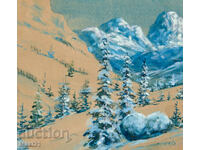 Παλιό έργο γκουάς ορεινό τοπίο