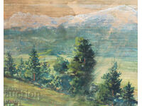 Стара картина гваш горски пейзаж