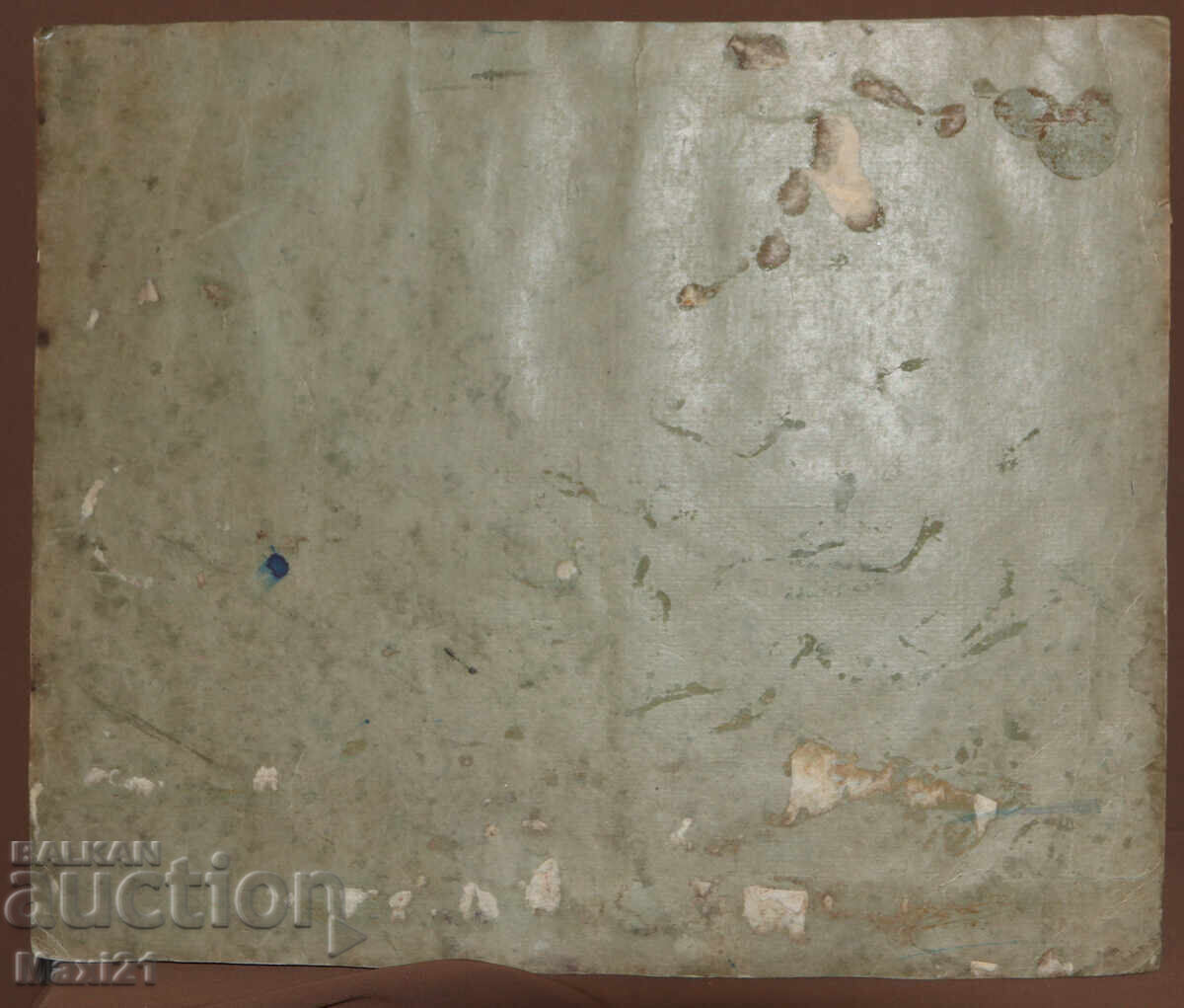 Pictură veche guașă călăreț 1934 - 7