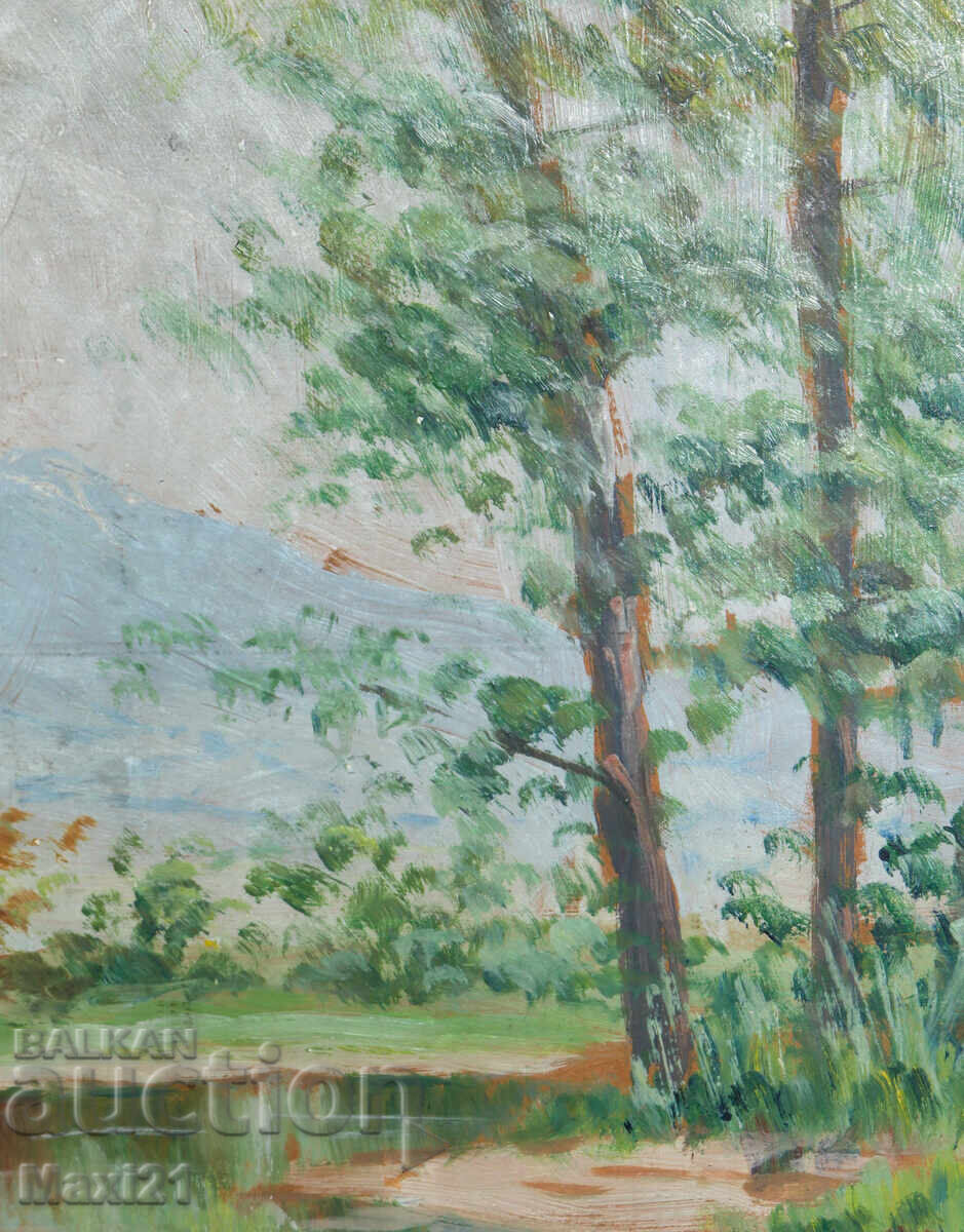 Δημοπρασία Παλιός ελαιογραφία φυσικό τοπίο