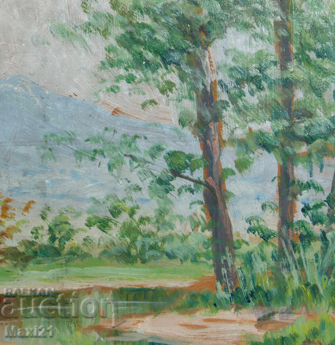 Παλιός ελαιογραφία φυσικό τοπίο - 5