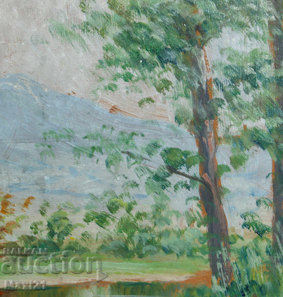 Παλιός ελαιογραφία φυσικό τοπίο - 6