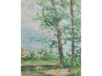Old oil painting, natural landscape