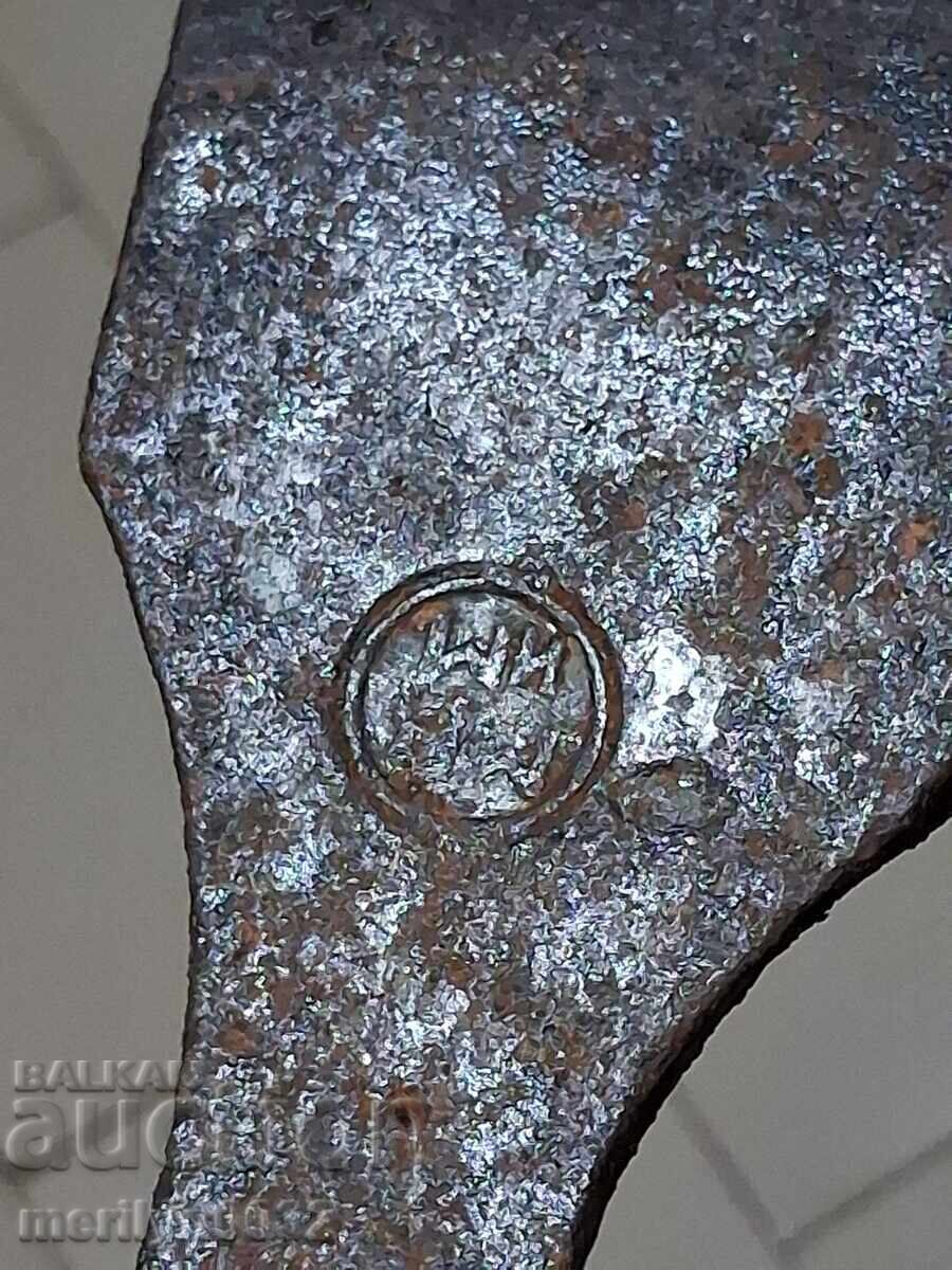 Old hand-forged pickaxe tool wrought iron - 5