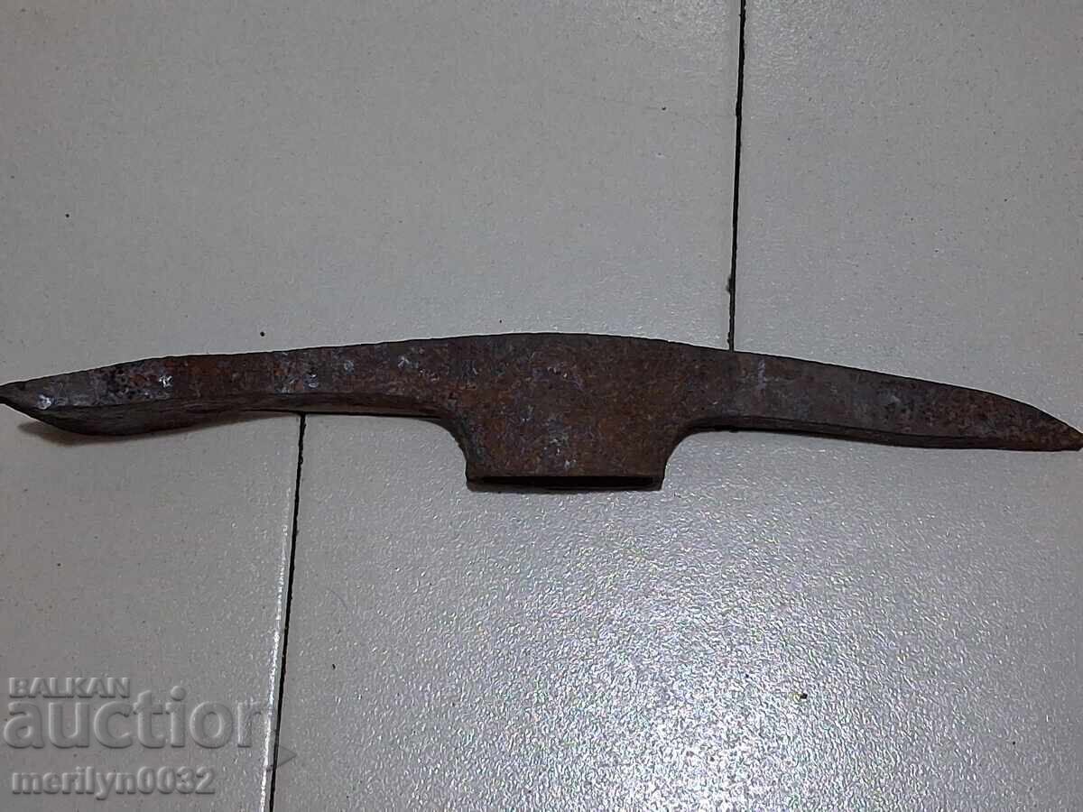 Old hand-forged pickaxe tool wrought iron - 7