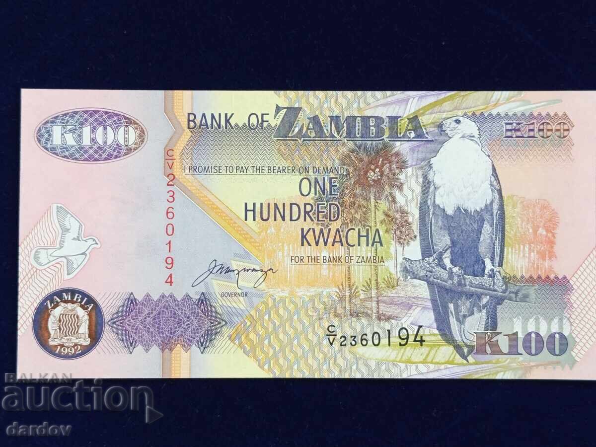 Замбия 100 квача 1992 г. UNC Замбия 100 квача 1992 г. UNC