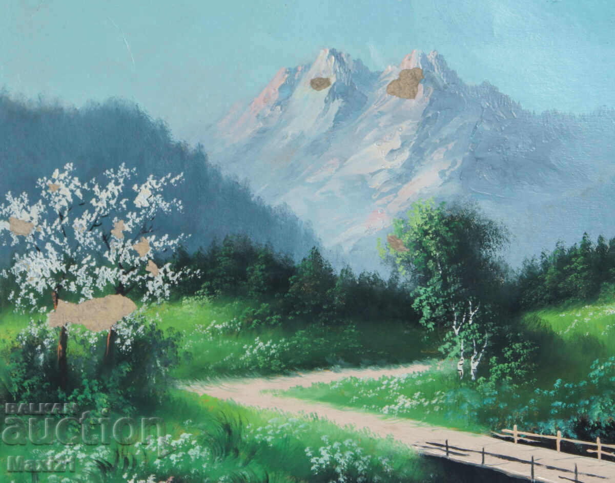 Παράδοση Παλιό έργο γκουάς ορεινό τοπίο