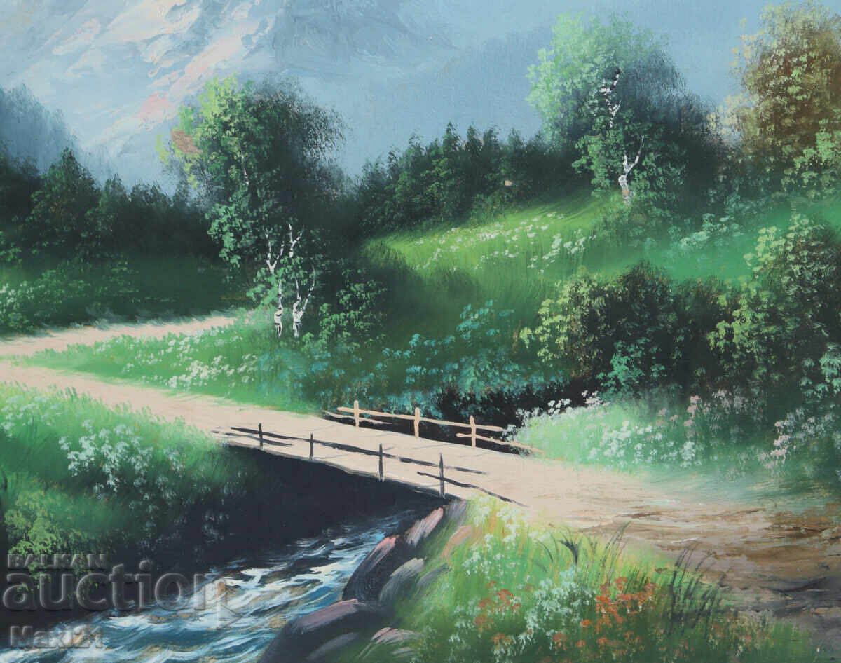 Παλιό έργο γκουάς ορεινό τοπίο - 6