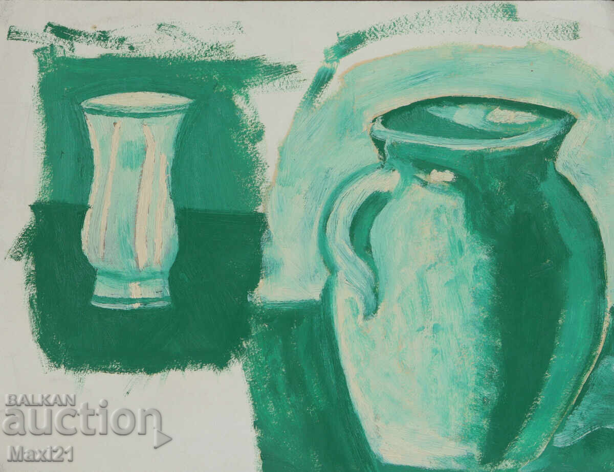 Licitație Tablou ulei natură statică vaze