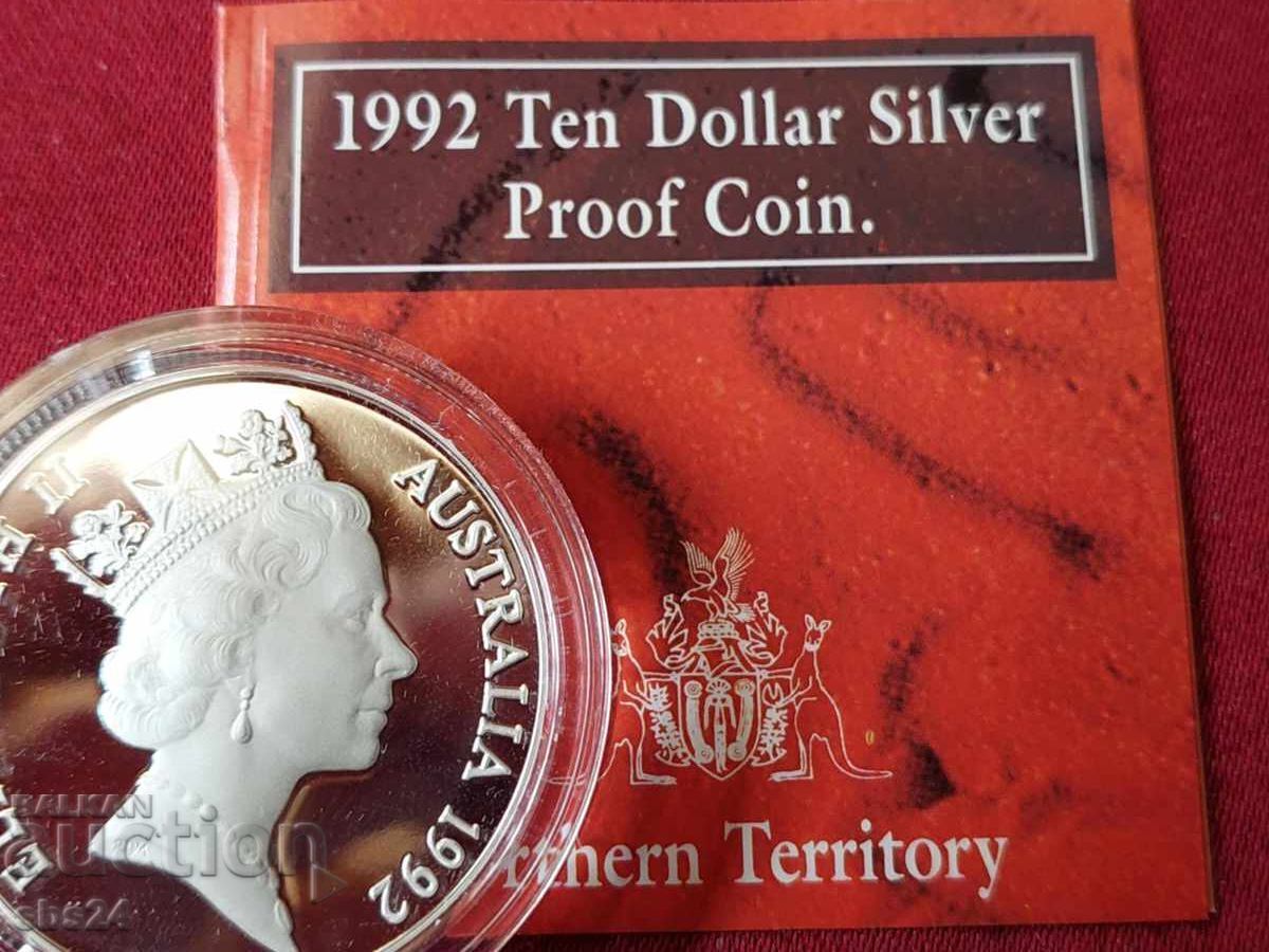 Δημοπρασία 1992 g. Ασημένιο νόμισμα 10 δολαρίων, Βόρεια Επικράτεια