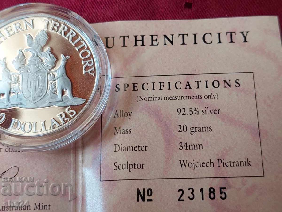 Παράδοση 1992 g. Ασημένιο νόμισμα 10 δολαρίων, Βόρεια Επικράτεια