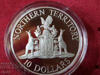 1992 g. Monedă de argint de 10 dolari, Teritoriul de Nord