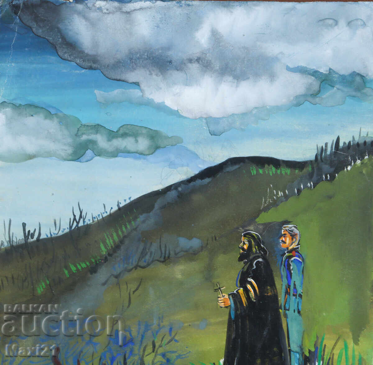 Delivery of Gouache Figurative Painting