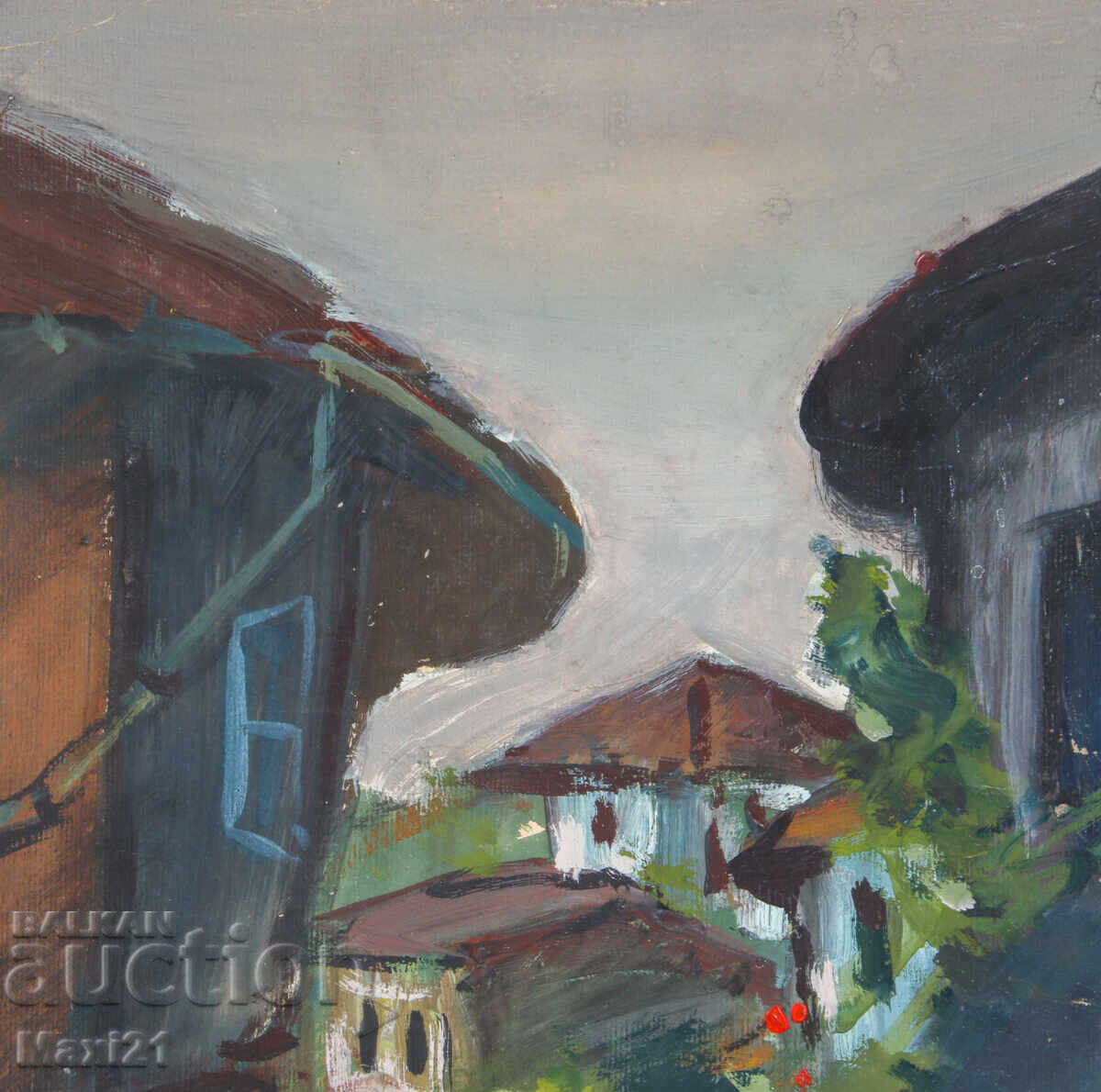 Παράδοση Παλιός πίνακας γκουάς αστικό τοπίο καθημερινής ζωής