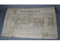 1891 Fortress Act Document with Revenue Stamp 30 CENTIMES