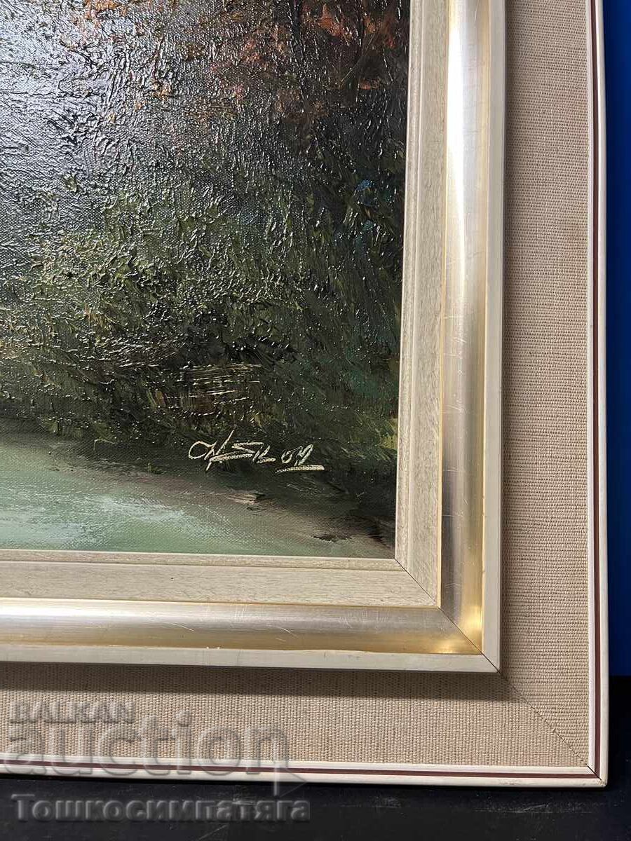 Όμορφο, ορεινό τοπίο σε καμβά με ελαιοχρώματα με τιμή 280.00 BGN | € 143.16