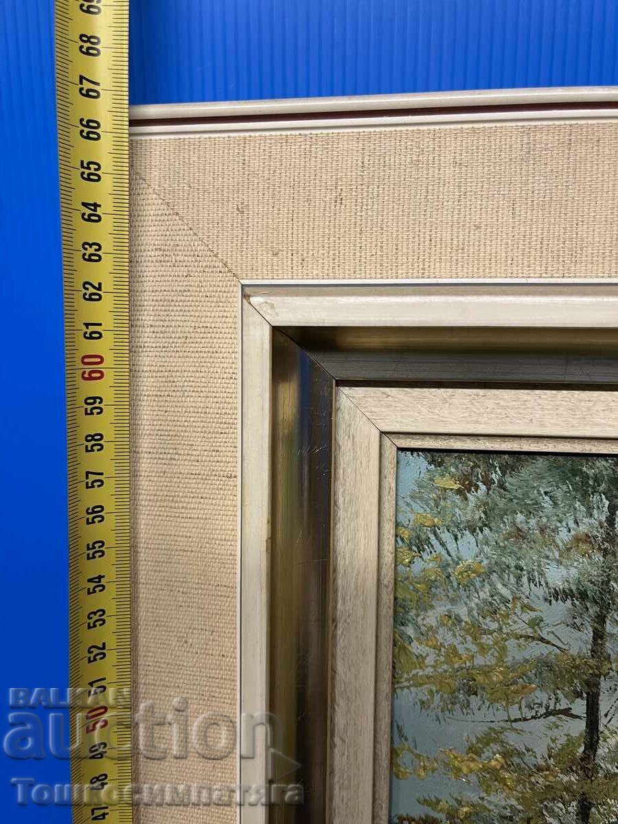 Όμορφο, ορεινό τοπίο σε καμβά με ελαιοχρώματα - 5