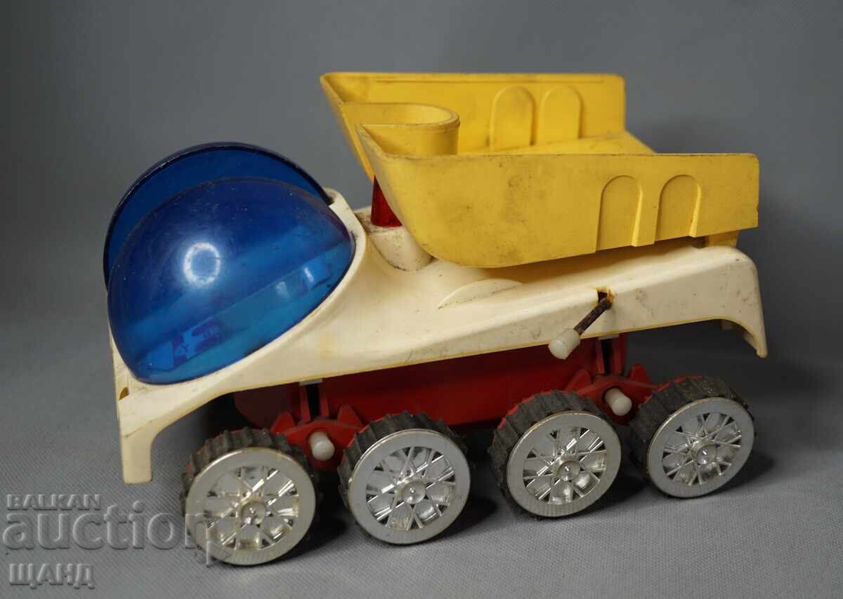 Old Russian plastic toy model Lunokhod (moon rover) on batteries