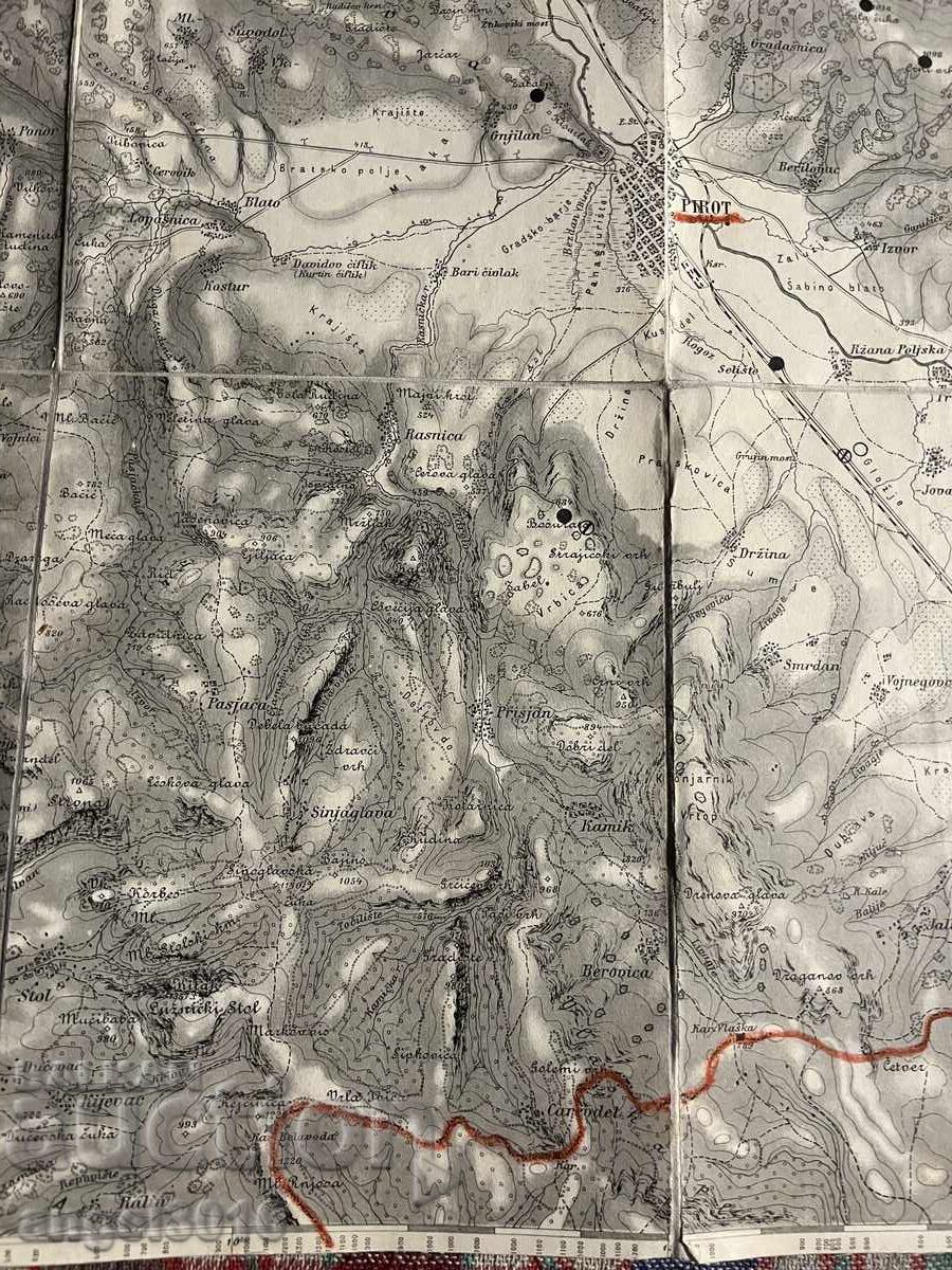 OLD GERMAN 1908 MILITARY MAP OCCUPATION PIROT - 6 OLD GERMAN 1908 MILITARY MAP OCCUPATION PIROT - 6