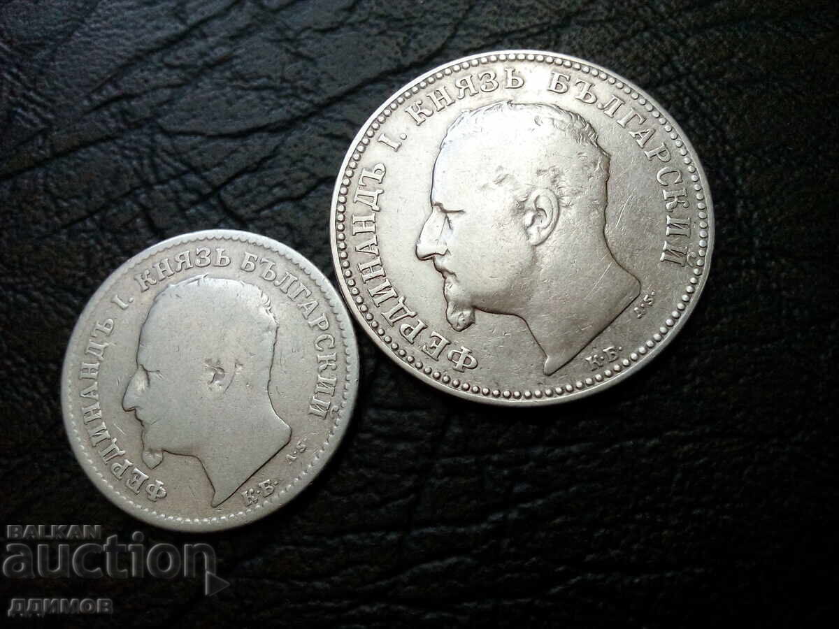 Lot 50 bani și 1 leu 1891 Ferdinand argint cu preț € 23.01 | 45.00 BGN