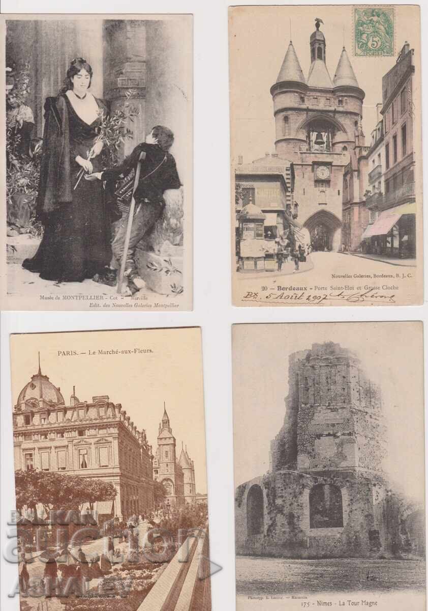 Γαλλία Ταχυδρομημένα 4 τμχ. 1907-14