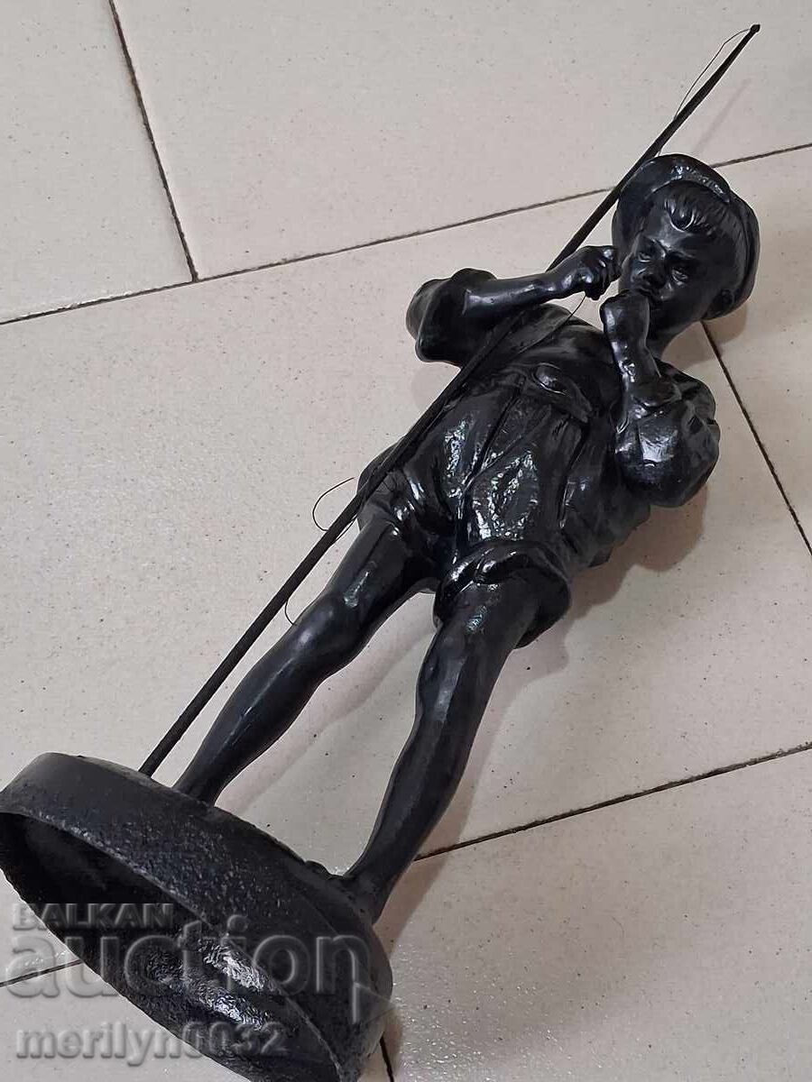 Statuetă "Kasli" din fontă în relief figură Pescar SSSR 1987god - 5 Statuetă "Kasli" din fontă în relief figură Pescar SSSR 1987god - 5