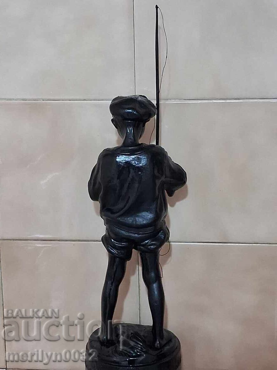 Statuetă "Kasli" din fontă în relief figură Pescar SSSR 1987god - 7 Statuetă "Kasli" din fontă în relief figură Pescar SSSR 1987god - 7