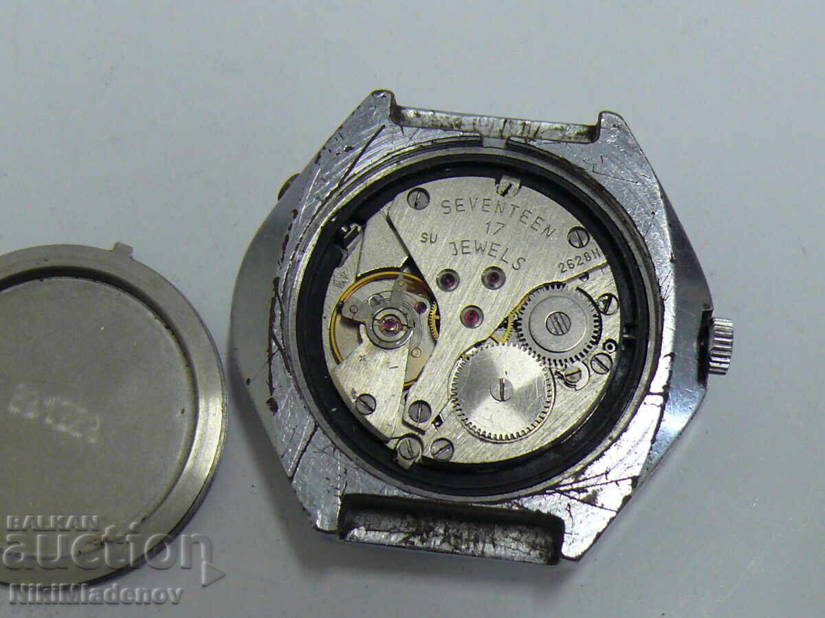 Soviet POLJOT STADIUM Mechanical Hand-Wound Watch, Day/Date - 6