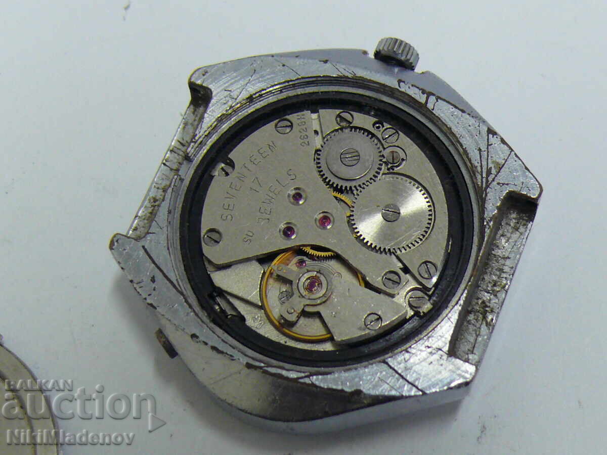 Soviet POLJOT STADIUM Mechanical Hand-Wound Watch, Day/Date - 7