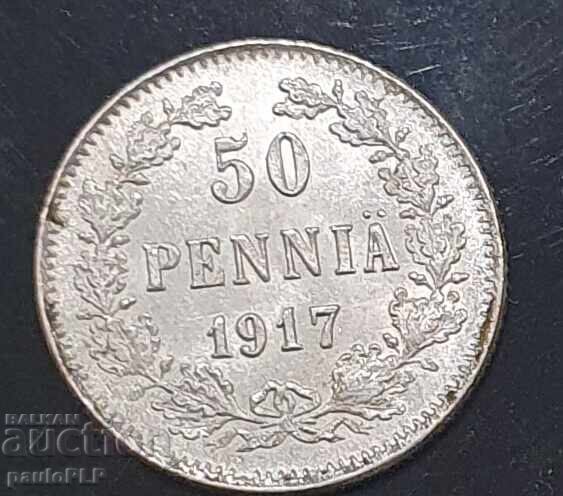 50 Pennia - 1917 - Finland - "Eagle without Crown" 50 Pennia - 1917 - Finland - "Eagle without Crown"