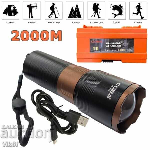 COBA Powerful LED Rechargeable Flashlight
