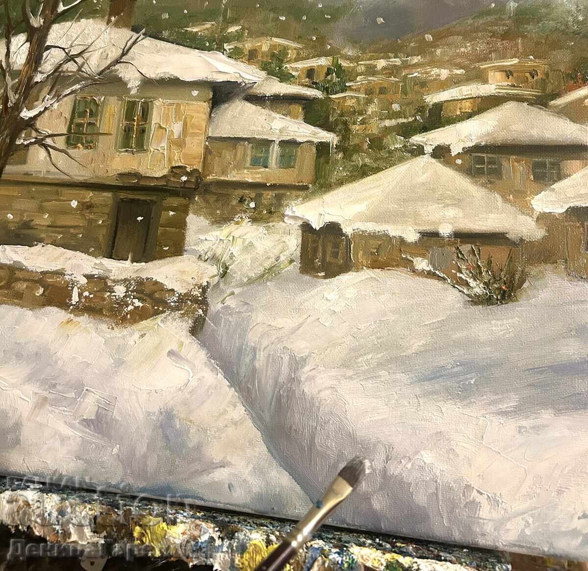 Auction Denitsa Garelova painting 50/40 "Winter in the Village" Auction Denitsa Garelova painting 50/40 "Winter in the Village"