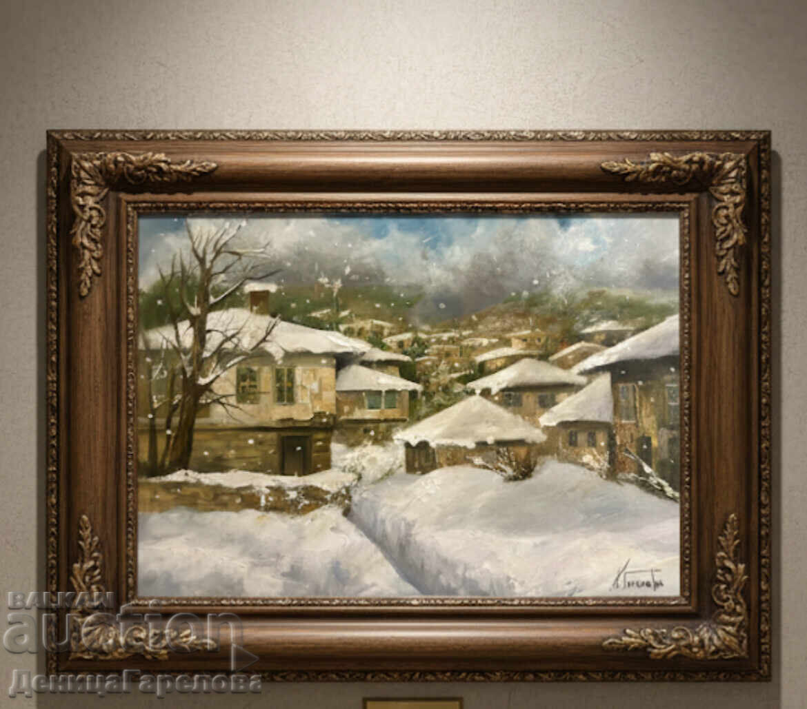 Denitsa Garelova painting 50/40 "Winter in the Village" - 7 Denitsa Garelova painting 50/40 "Winter in the Village" - 7