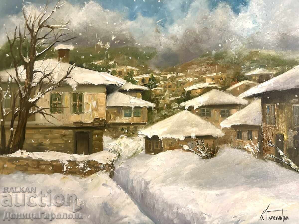 Denitsa Garelova painting 50/40 "Winter in the Village" Denitsa Garelova painting 50/40 "Winter in the Village"