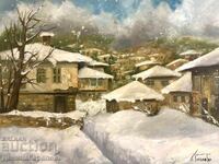 Denitsa Garelova painting 50/40 "Winter in the Village"