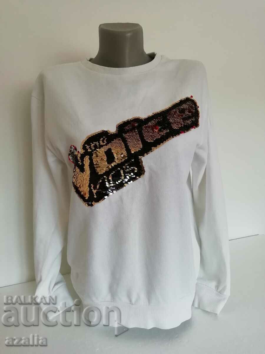 Bluză albă pentru copii H&M Voice, 100% bumbac Bluză albă pentru copii H&M Voice, 100% bumbac