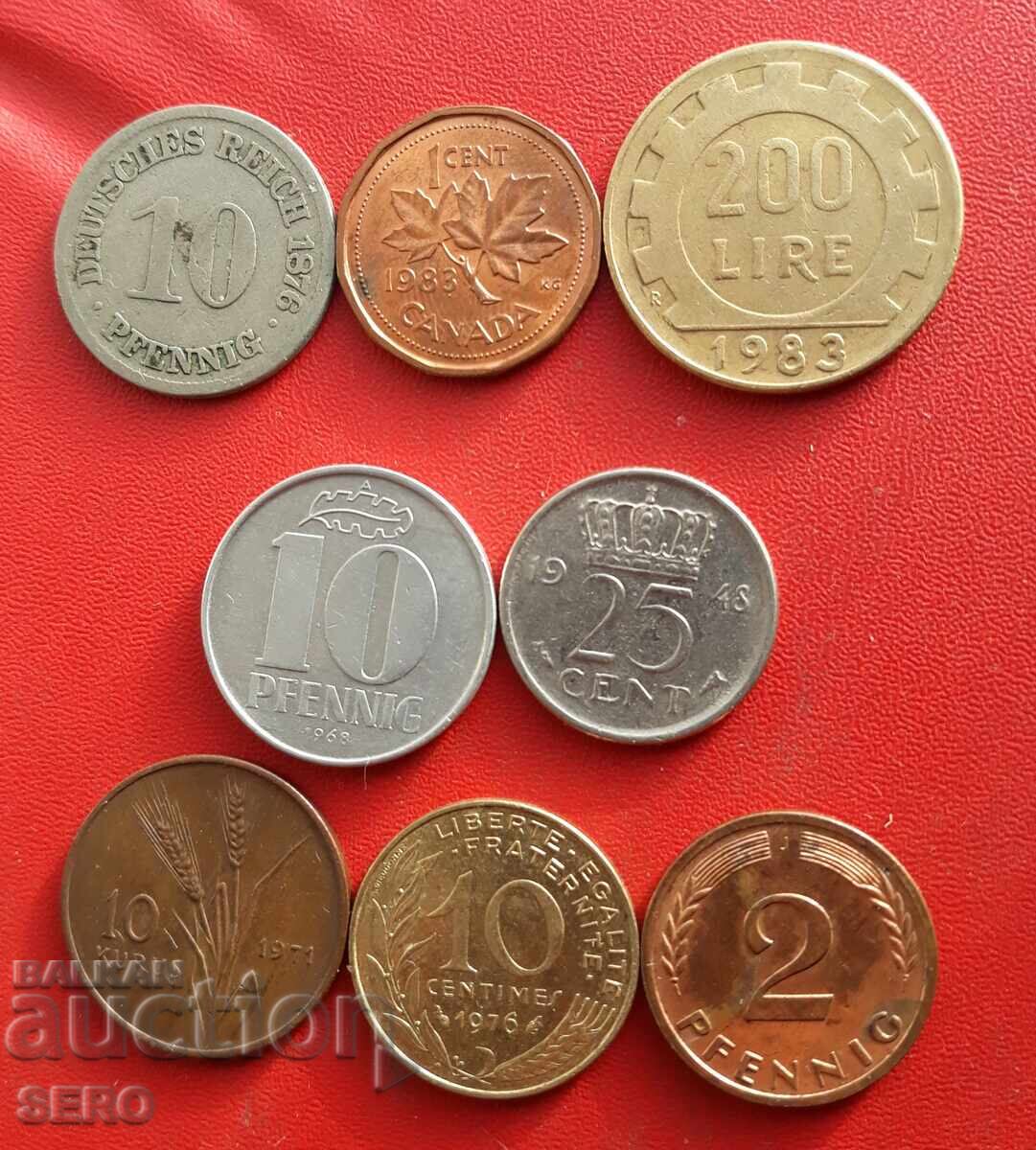 Mixed lot of 8 coins