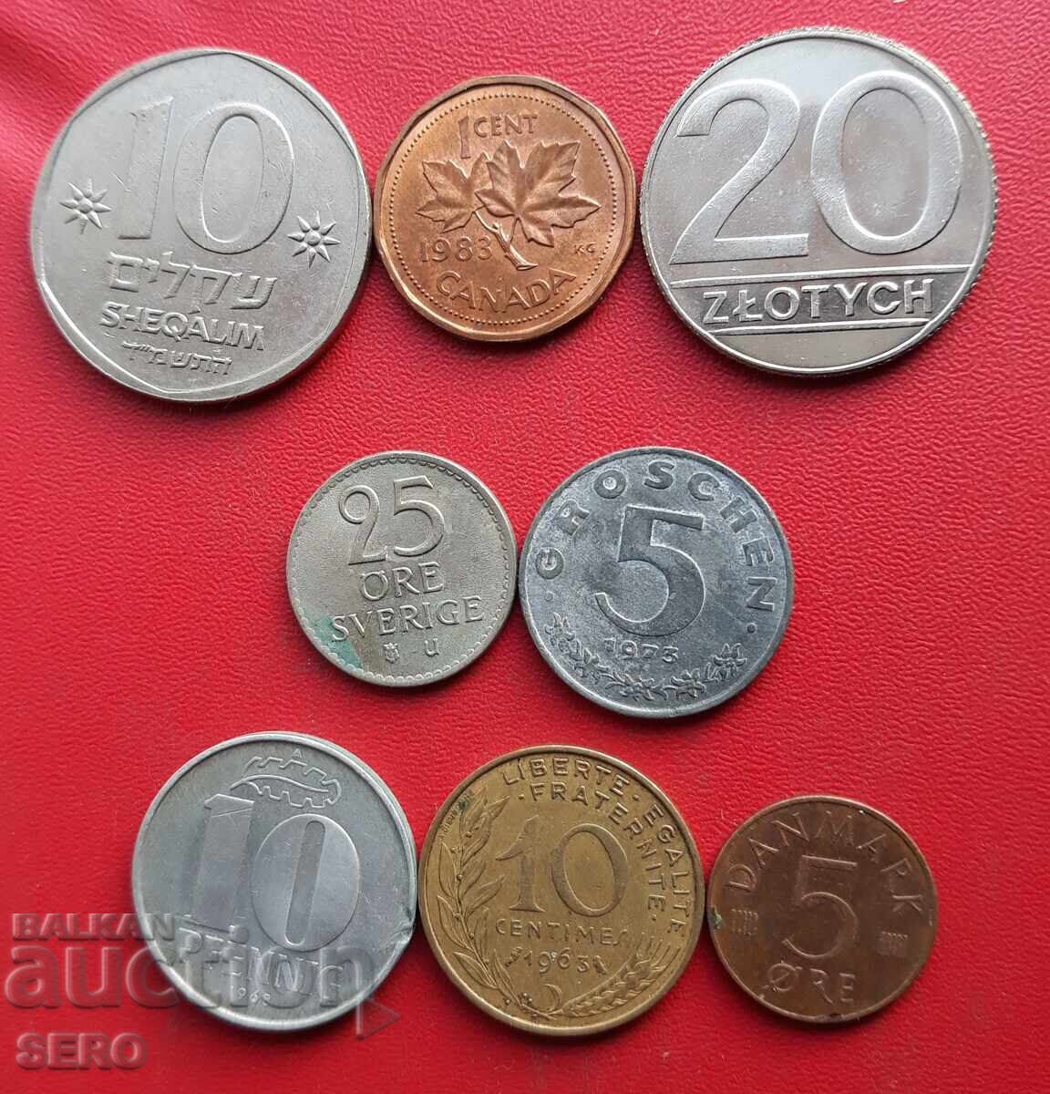 Mixed lot of 8 coins