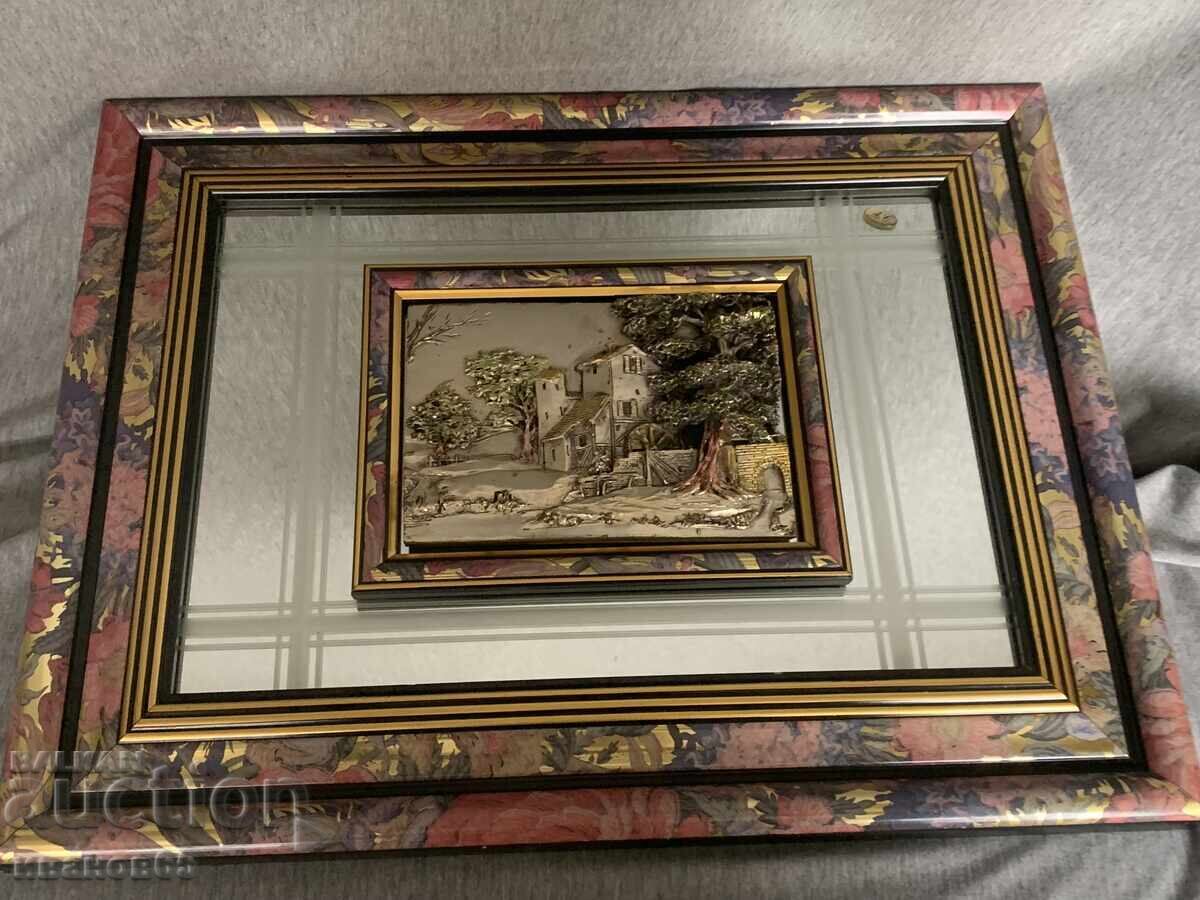 Framed mirror picture, bas-relief, made in Italy 4 - 5 Framed mirror picture, bas-relief, made in Italy 4 - 5