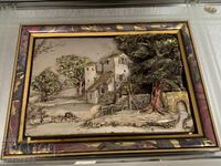 Framed mirror picture, bas-relief, made in Italy 4