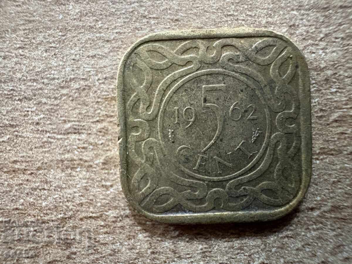 Суринам - 5 цента (1962) Суринам - 5 цента (1962)