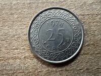 Surinam - 25 cenți (1974)