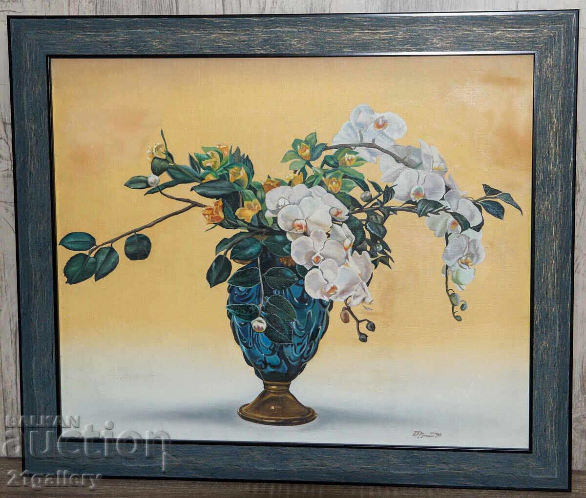 Still life vase with flowers painting oil paints with price 800.00 BGN | € 409.03