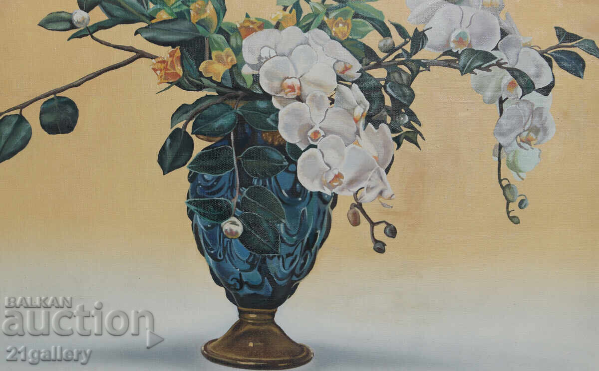 Still life vase with flowers painting oil paints - 5