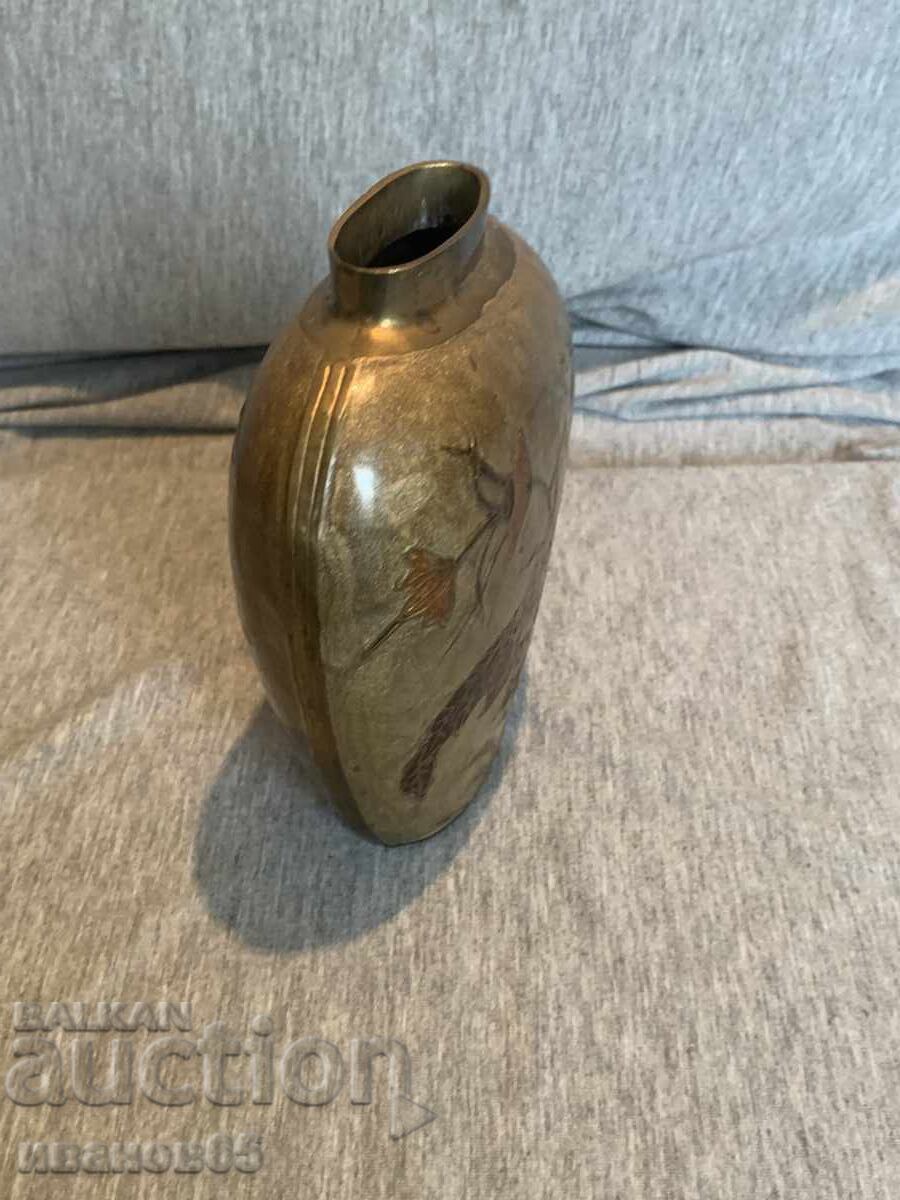 Brass vase with Cloisonne enamel: Floral bronze finish - 6 Brass vase with Cloisonne enamel: Floral bronze finish - 6