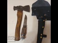 Toporișcă turistică și cuțit de vânătoare