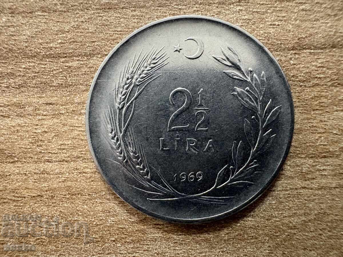 Турция - 2 1/2 лири (1969)